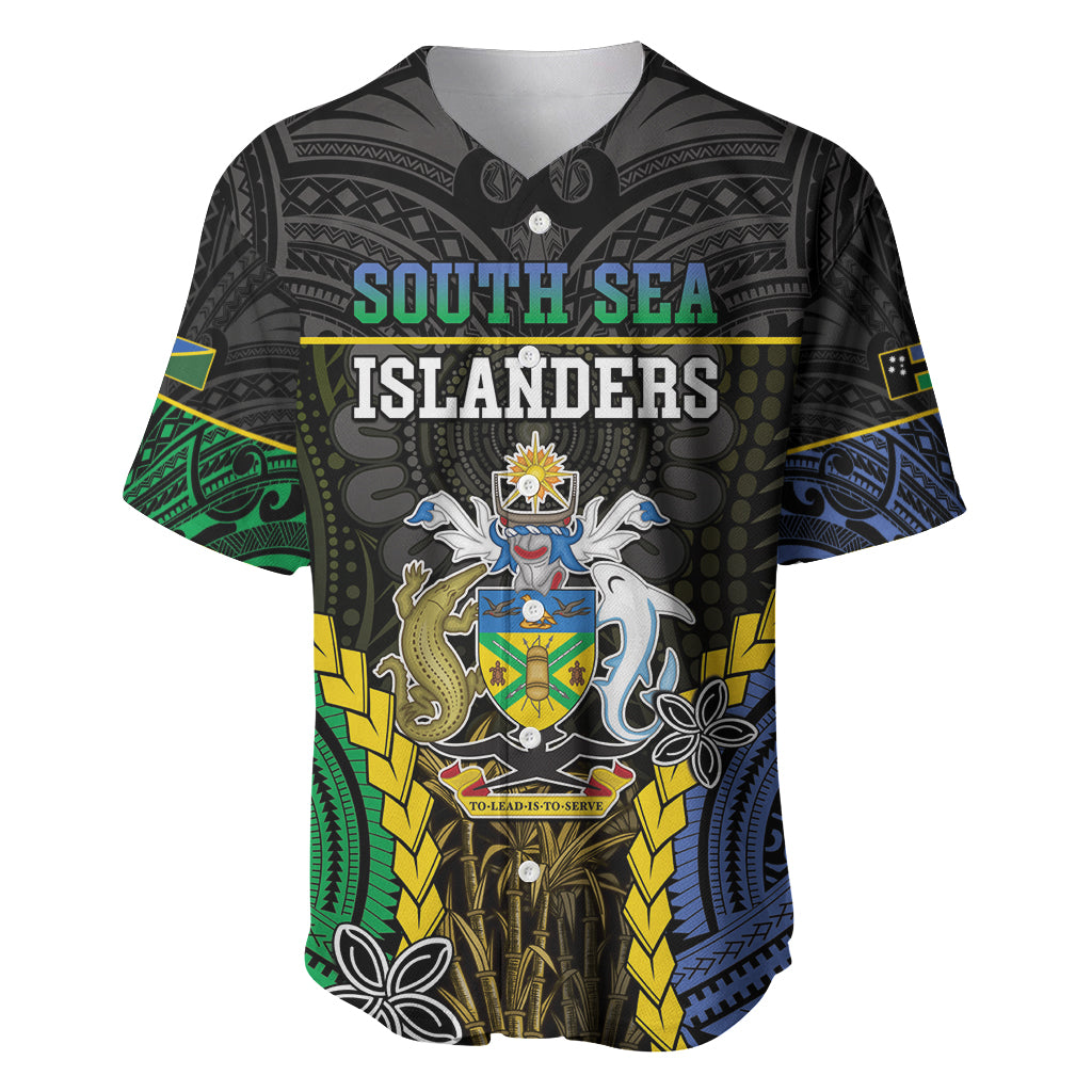 Personalised South Sea Islanders And Solomon Islands Baseball Jersey Kanakas Polynesian Pattern LT05 Black - Polynesian Pride