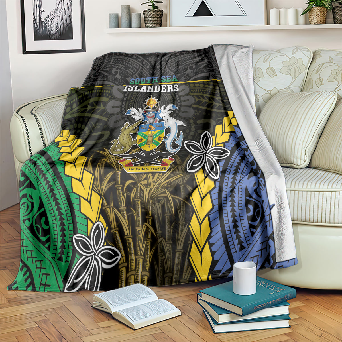 South Sea Islanders And Solomon Islands Blanket Kanakas Polynesian Pattern LT05 Black - Polynesian Pride