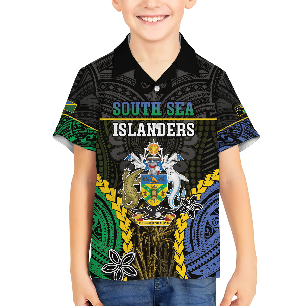 Personalised South Sea Islanders And Solomon Islands Kid Hawaiian Shirt Kanakas Polynesian Pattern LT05 Kid Black - Polynesian Pride
