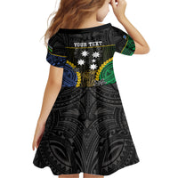 Personalised South Sea Islanders And Solomon Islands Kid Short Sleeve Dress Kanakas Polynesian Pattern LT05 - Polynesian Pride