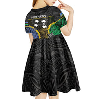 Personalised South Sea Islanders And Solomon Islands Kid Short Sleeve Dress Kanakas Polynesian Pattern LT05 - Polynesian Pride