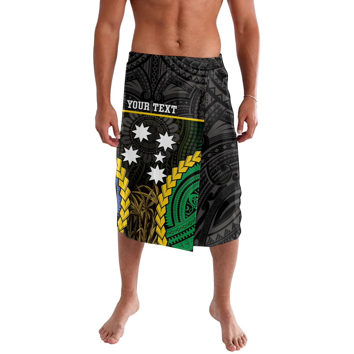 Personalised South Sea Islanders And Solomon Islands Lavalava Kanakas Polynesian Pattern LT05 Black - Polynesian Pride