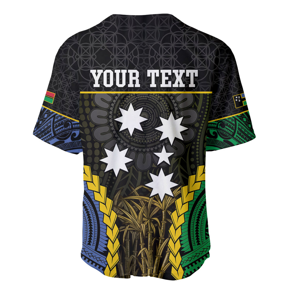 Personalised South Sea Islanders And Vanuatu Baseball Jersey Kanakas Sand Drawing Pattern LT05 - Polynesian Pride