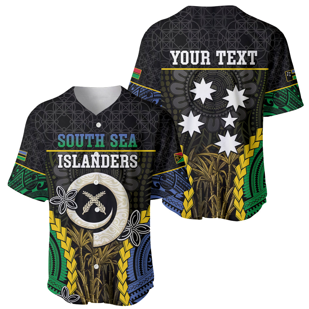 Personalised South Sea Islanders And Vanuatu Baseball Jersey Kanakas Sand Drawing Pattern LT05 - Polynesian Pride