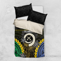 South Sea Islanders And Vanuatu Bedding Set Kanakas Sand Drawing Pattern LT05 US Twin 172cm x 218cm Black - Polynesian Pride