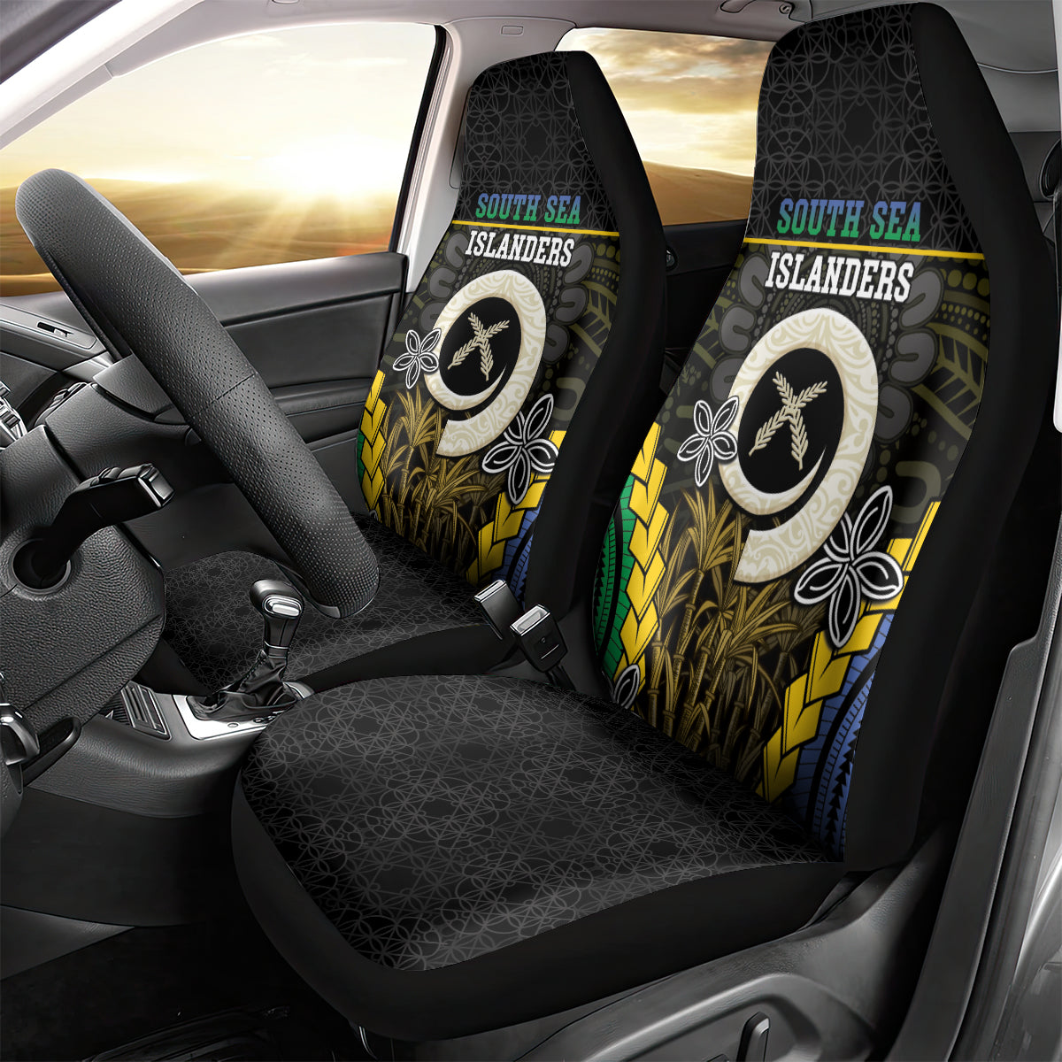 South Sea Islanders And Vanuatu Car Seat Cover Kanakas Sand Drawing Pattern LT05 - Polynesian Pride