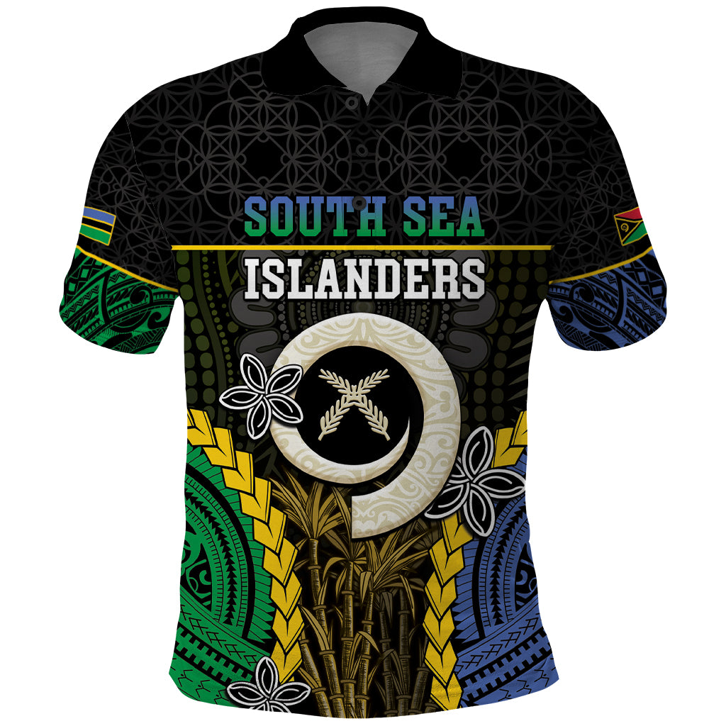 Personalised South Sea Islanders And Vanuatu Polo Shirt Kanakas Sand Drawing Pattern