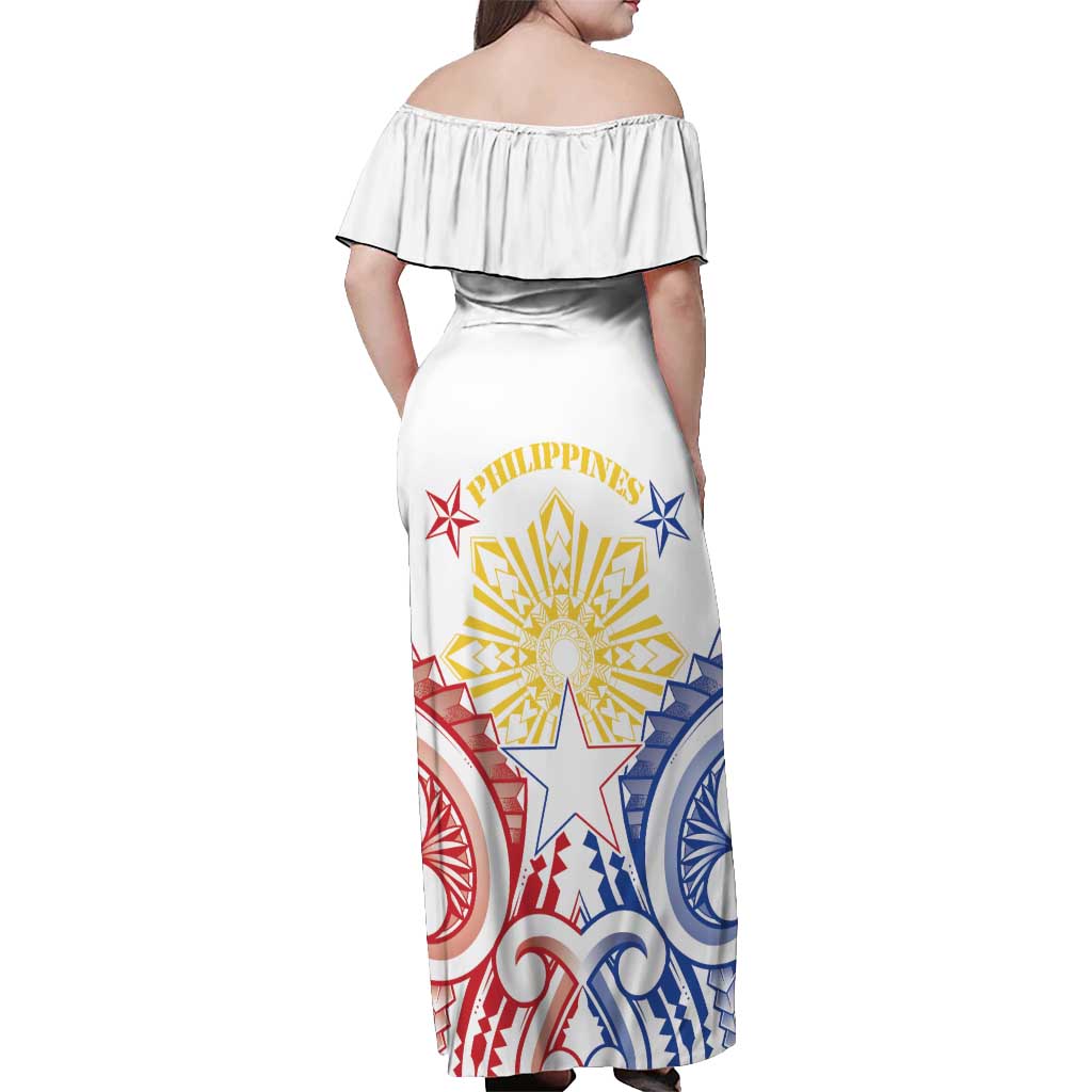 Philippines Off Shoulder Maxi Dress Katipunan Andres Bonifacio LT05 - Polynesian Pride