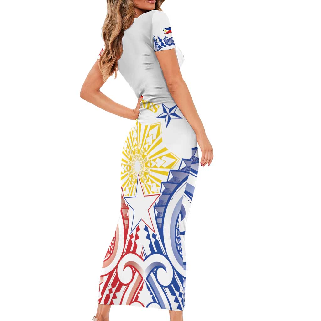 Philippines Short Sleeve Bodycon Dress Katipunan Andres Bonifacio LT05 - Polynesian Pride