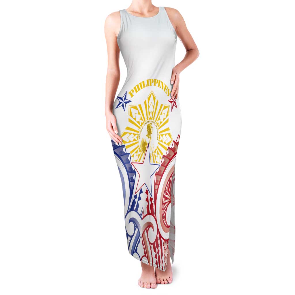 Philippines Tank Maxi Dress Katipunan Andres Bonifacio LT05 Women White - Polynesian Pride