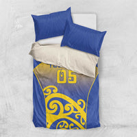 Custom James Cook High School Bedding Set Maori Koru Pattern LT05 US Twin 172cm x 218cm Blue - Polynesian Pride