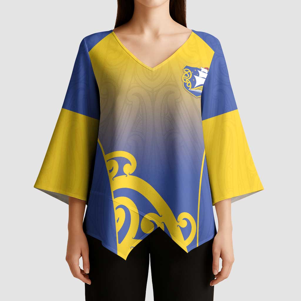 Custom James Cook High School Kimono Sleeve Blouse Maori Koru Pattern LT05 - Polynesian Pride