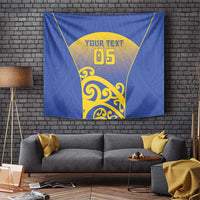 Custom James Cook High School Tapestry Maori Koru Pattern LT05 Blue - Polynesian Pride
