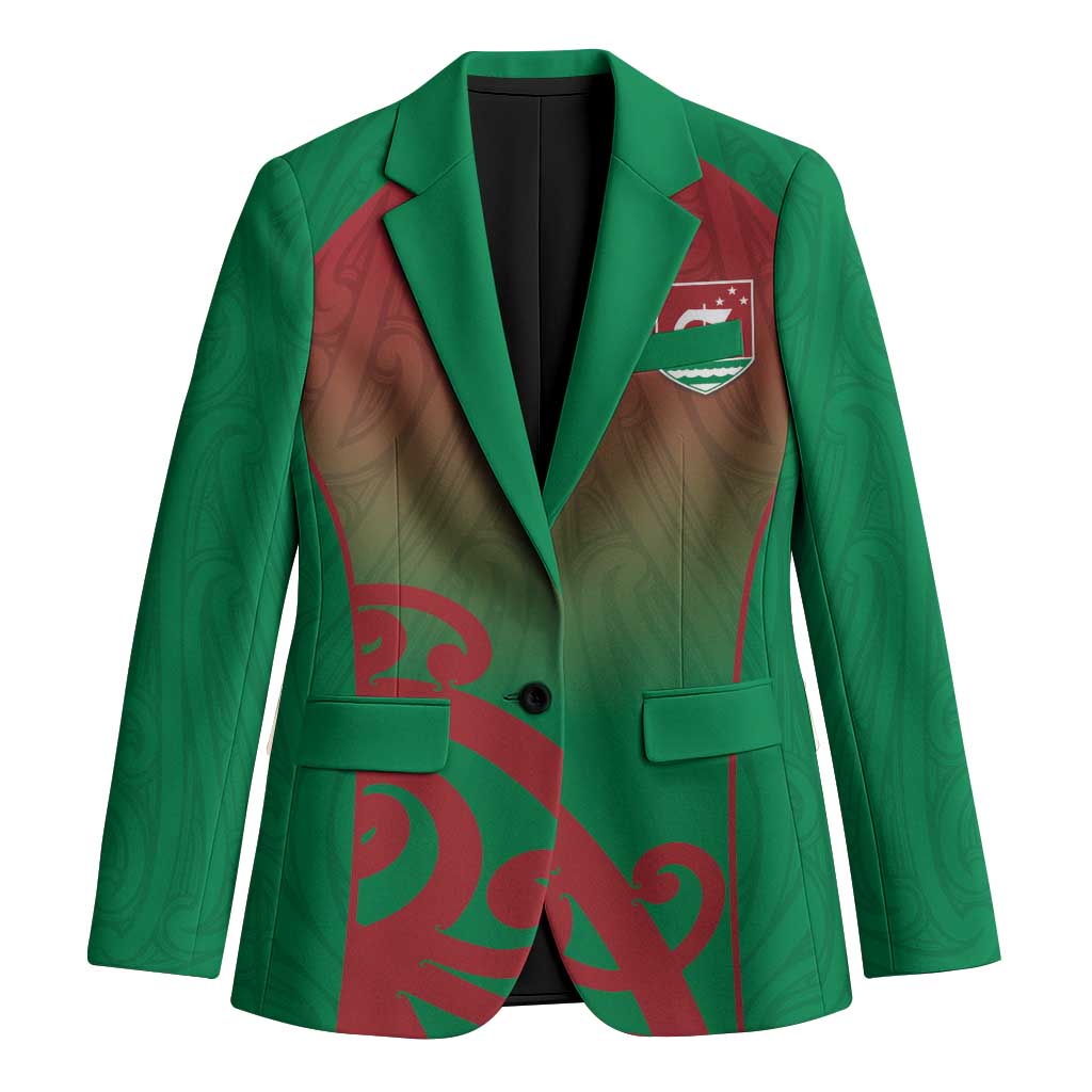 Custom Onehunga High School Blazer Maori Koru Pattern LT05 Unisex Green - Polynesian Pride