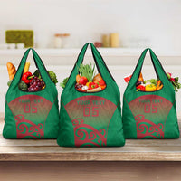Custom Onehunga High School Grocery Bag Maori Koru Pattern LT05 3-pack One Size Green - Polynesian Pride