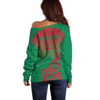 Custom Onehunga High School Off Shoulder Sweater Maori Koru Pattern LT05 - Polynesian Pride