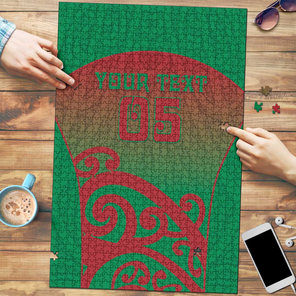 Custom Onehunga High School Puzzle Maori Koru Pattern LT05 Green - Polynesian Pride