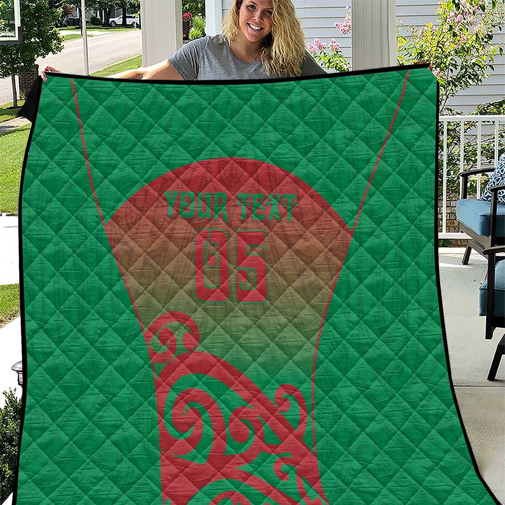 Custom Onehunga High School Quilt Maori Koru Pattern LT05 Green - Polynesian Pride