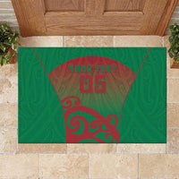 Custom Onehunga High School Rubber Doormat Maori Koru Pattern LT05 Green - Polynesian Pride