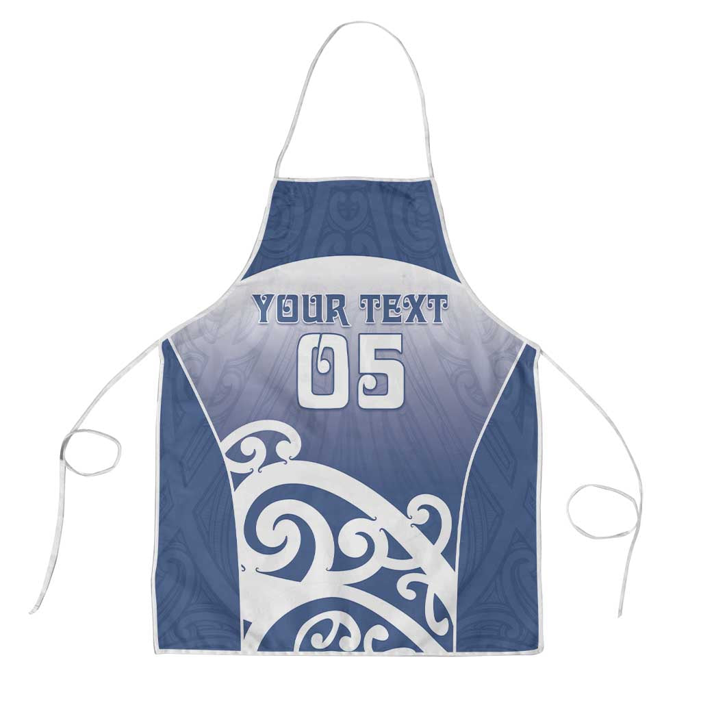 Custom New Zealand Aotea College Apron Maori Koru Pattern LT05 Blue - Polynesian Pride