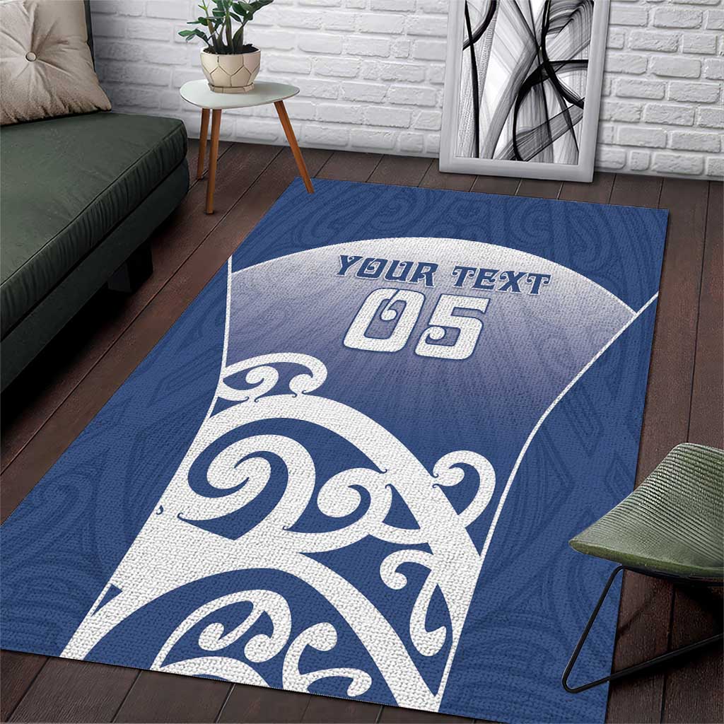 Custom New Zealand Aotea College Area Rug Maori Koru Pattern LT05 Blue - Polynesian Pride