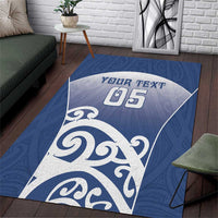 Custom New Zealand Aotea College Area Rug Maori Koru Pattern LT05 Blue - Polynesian Pride