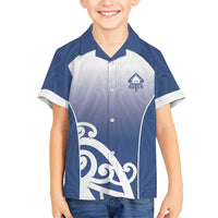 Custom New Zealand Aotea College Kid Hawaiian Shirt Maori Koru Pattern LT05 Kid Blue - Polynesian Pride