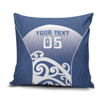 Custom New Zealand Aotea College Pillow Cover Maori Koru Pattern LT05 Blue - Polynesian Pride