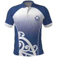 Custom New Zealand Aotea College Polo Shirt Maori Koru Pattern LT05 Blue - Polynesian Pride