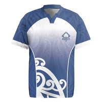 Custom New Zealand Aotea College Rugby Jersey Maori Koru Pattern LT05 Blue - Polynesian Pride