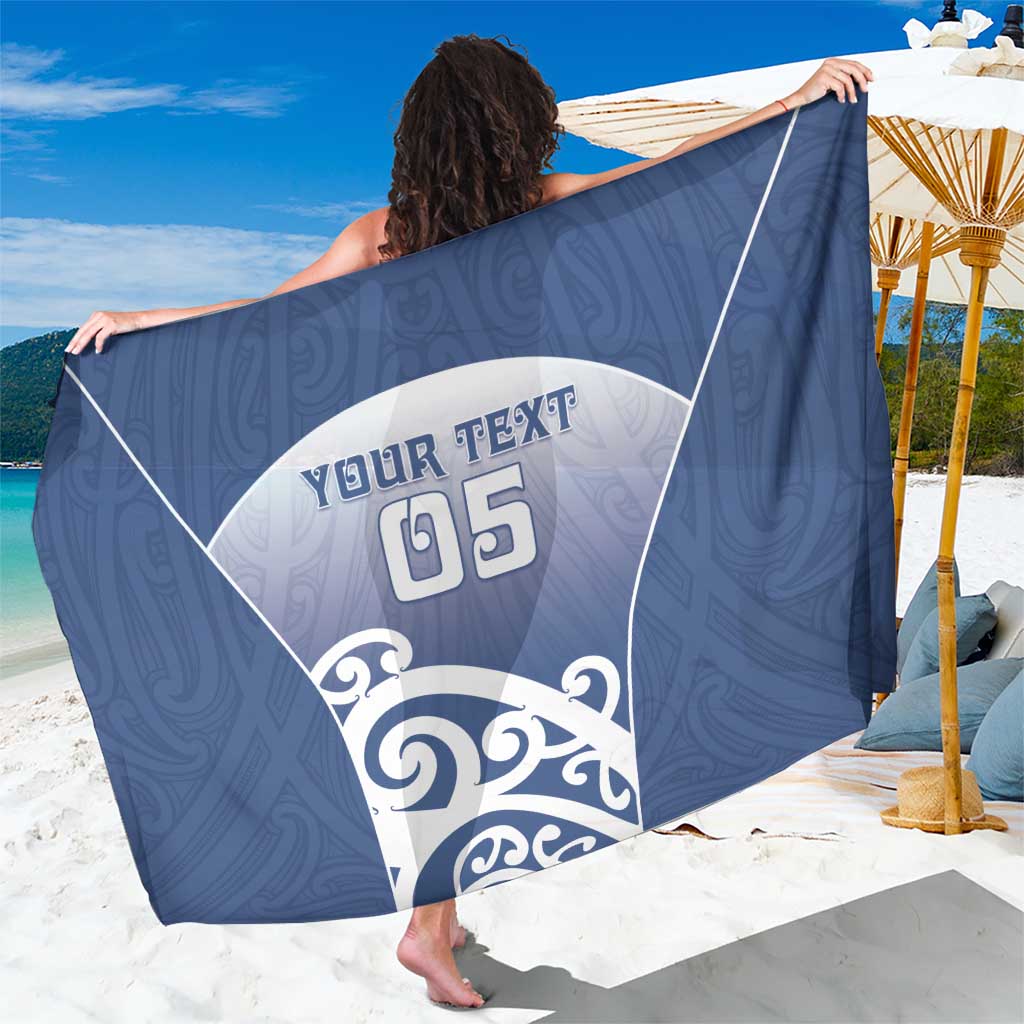 Custom New Zealand Aotea College Sarong Maori Koru Pattern LT05 One Size 44 x 66 inches Blue - Polynesian Pride