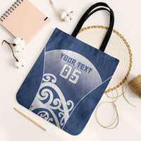 Custom New Zealand Aotea College Tote Bag Maori Koru Pattern LT05 Black Strap One Size Blue - Polynesian Pride