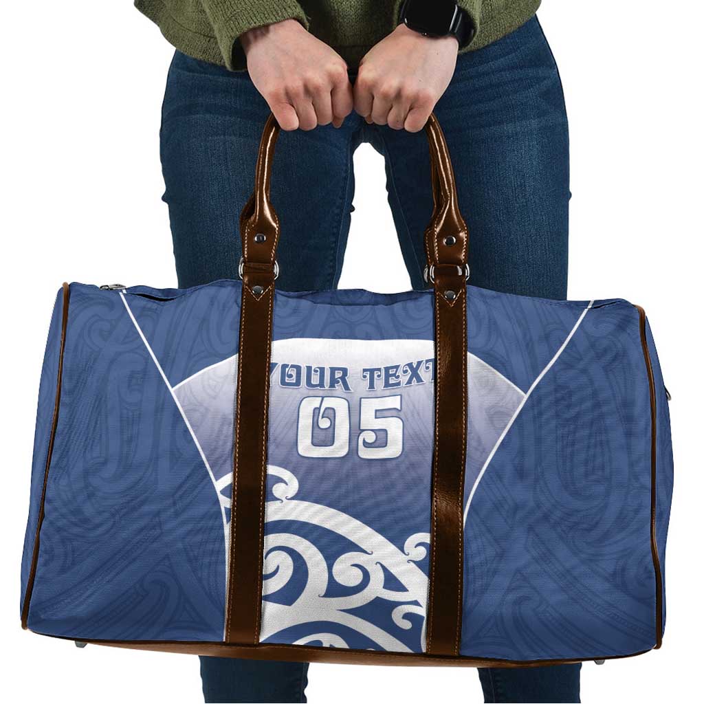 Custom New Zealand Aotea College Travel Bag Maori Koru Pattern LT05 Blue - Polynesian Pride