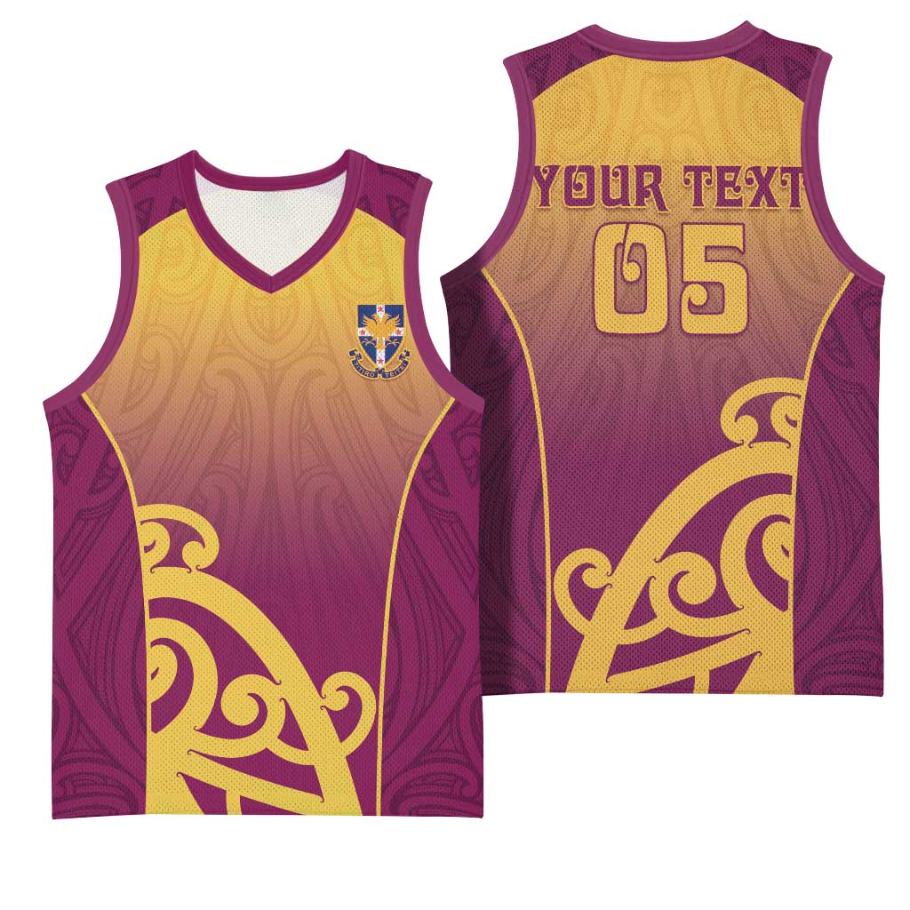 Custom Waiuku College Basketball Jersey Maori Koru Pattern LT05 - Polynesian Pride