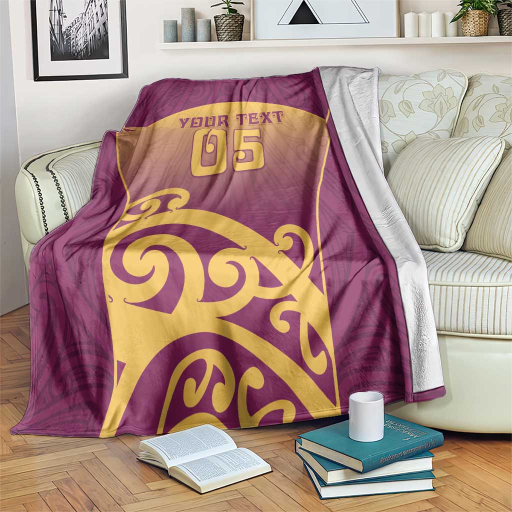 Custom Waiuku College Blanket Maori Koru Pattern LT05 Maroon - Polynesian Pride