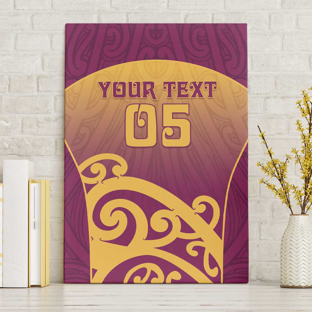 Custom Waiuku College Canvas Wall Art Maori Koru Pattern LT05 Without Frame Maroon - Polynesian Pride