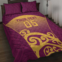 Custom Waiuku College Quilt Bed Set Maori Koru Pattern LT05 Maroon - Polynesian Pride