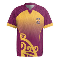 Custom Waiuku College Rugby Jersey Maori Koru Pattern LT05 Maroon - Polynesian Pride