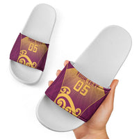 Custom Waiuku College Slide Sandals Maori Koru Pattern LT05 - Polynesian Pride
