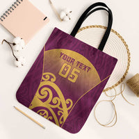 Custom Waiuku College Tote Bag Maori Koru Pattern LT05 Black Strap One Size Maroon - Polynesian Pride