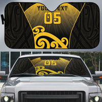 Custom Motueka High School Auto Sun Shade Maori Koru Pattern LT05 Black - Polynesian Pride