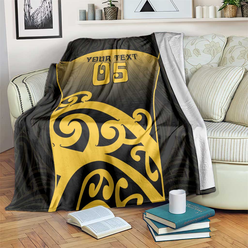 Custom Motueka High School Blanket Maori Koru Pattern LT05 Black - Polynesian Pride