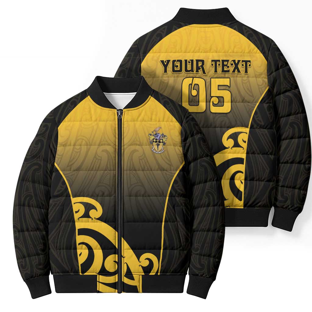Custom Motueka High School Bomber Puffer Jacket Maori Koru Pattern LT05 - Polynesian Pride