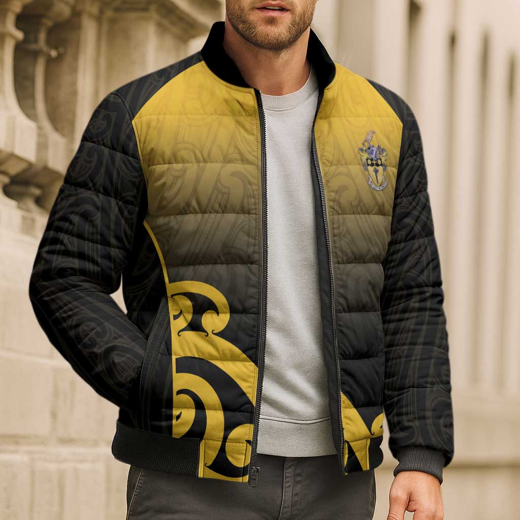 Custom Motueka High School Bomber Puffer Jacket Maori Koru Pattern LT05 - Polynesian Pride