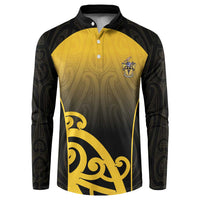 Custom Motueka High School Button Sweatshirt Maori Koru Pattern LT05 Black - Polynesian Pride