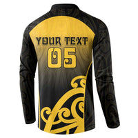 Custom Motueka High School Button Sweatshirt Maori Koru Pattern LT05 - Polynesian Pride