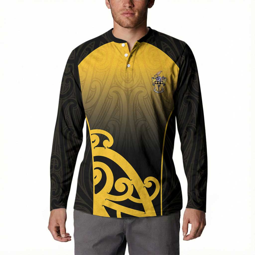 Custom Motueka High School Button Sweatshirt Maori Koru Pattern LT05 - Polynesian Pride