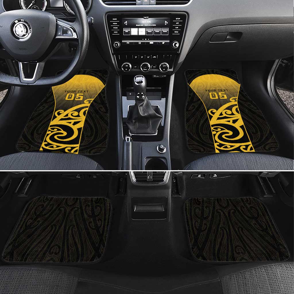 Custom Motueka High School Car Mats Maori Koru Pattern LT05 Set 4pcs Black - Polynesian Pride