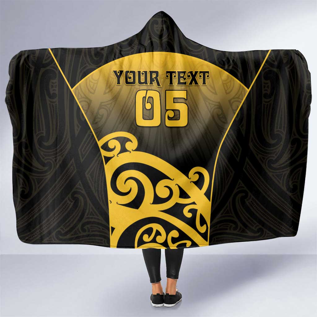 Custom Motueka High School Hooded Blanket Maori Koru Pattern LT05 One Size Black - Polynesian Pride