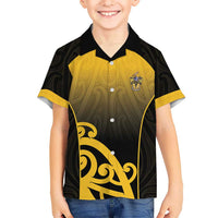 Custom Motueka High School Kid Hawaiian Shirt Maori Koru Pattern LT05 Kid Black - Polynesian Pride